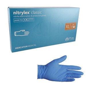 Rękawiczki NITRYLEX CLASSIC rozmiar XL BLUE nitrylowe bezpudrowe (100 szt.)