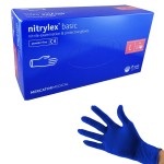 Rękawiczki NITRYLEX BASIC (200 szt.) L DARK BLUE nitrylowe bezpudrowe