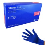 Rękawiczki NITRYLEX BASIC rozmiar L DARK BLUE nitrylowe bezpudrowe (100 szt.)