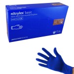 Rękawiczki NITRYLEX BASIC rozmiar XL DARK BLUE nitrylowe bezpudrowe (100 szt.)