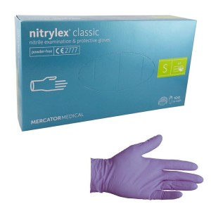 Rękawiczki NITRYLEX CLASSIC rozmiar S VIOLET nitrylowe bezpudrowe(100 szt.)