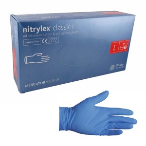 Rękawiczki NITRYLEX CLASSIC+ rozmiar L nitrylowe NIEBIESKIE bezpudrowe (100 szt.)