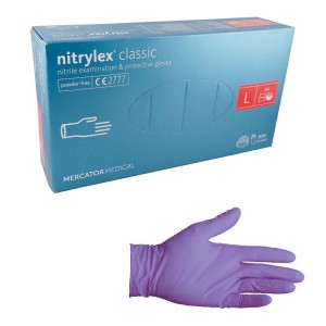 Rękawiczki NITRYLEX CLASSIC rozmiar L VIOLET nitrylowe bezpudrowe RD30248004(0001) (100 szt.)