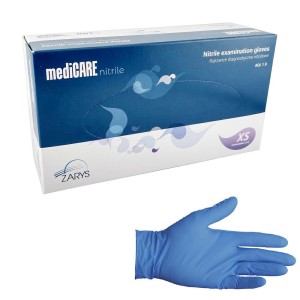 Rękawiczki mediCARE NITRILE rozmiar XS ZARYS nitrylowe bezpudrowe RNB03XS (100 szt.)