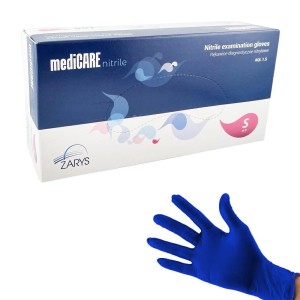 Rękawiczki mediCARE NITRILE rozmiar S ZARYS nitrylowe bezpudrowe RNB09S (100 szt.)