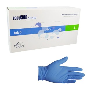 Rękawiczki EASYCARE NITRILE rozmiar L BASIC ZARYS niebieskie nitrylowe bezpudrowe RNBB-L-100 (100 szt.)