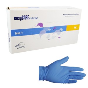 Rękawiczki EASYCARE NITRILE rozmiar M BASIC ZARYS niebieskie nitrylowe bezpudrowe RNBB-M-100 (100 szt.)