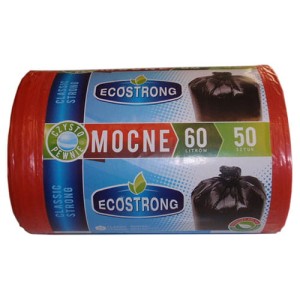 Waste bags RED LDPE 60L ECO STRONG (50 pcs)