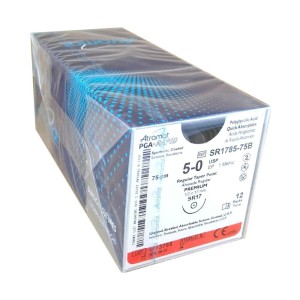 Szwy ATRAMAT PGA RAPID 5/0 SR-17 dł.75cm  PREMIUM igła 1/2 koła okrągła ref. SR1785-75B (12 szt.)