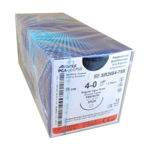 Szwy ATRAMAT PGA RAPID 4/0 SR-26 dł.75cm  PREMIUM igła 1/2 koła okrągła ref. SR2684-75B (12 szt.)