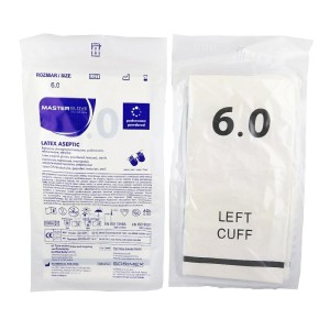 Rękawiczki MASTER GLOVE rozmiar 6,0 LATEX ASEPTIC AQL 0,65 chirurgiczne PUDROWANE lateksowe sterylne
