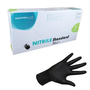 Rękawiczki MASTER GLOVE CZARNE rozm. S nitrylowe bezpudrowe (100 szt.)