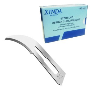 OSTRZA chirurgiczne jałowe j.u. nr 12 XINDA ze stali węglowej (100 szt.)