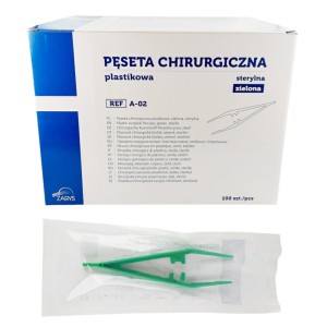 Pęseta jałowa jednorazowa ZARYS 125mm (1 szt.)
