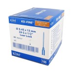 Igły iniekcyjne KD-Fine 0,45 x 13 26G     x 1/2" brązowe ref. 908327 (100 szt.)