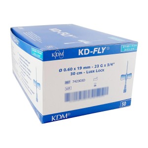 Igła motylek KD-FLY 0,6 x 19 23G wężyk    30 cm ref. 742303D (50 szt.)                                                                                                                                                                 