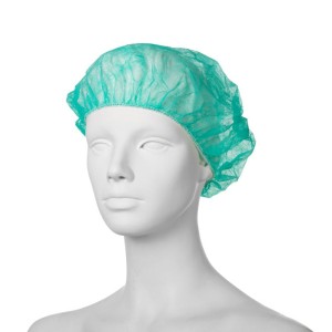 Bouffant cap GREEN (100 pcs) non-woven OPERO packed in BOX