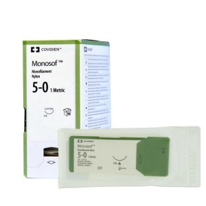 Szwy MONOSOF 5/0 igła 16 mm dł.75cm igła  3/8 koła odwrotnie tnąca ref. SN761 (36 szt.)