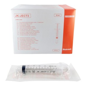 3-piece syringes JK-JECT3 10ml (12ml) LUER LOCK breakable plunger (100 pcs)