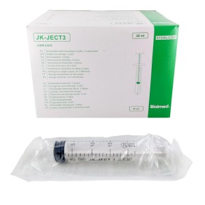 3-piece syringes JK-JECT3 20ml (22ml) LUER LOCK breakable plunger (50 pcs)