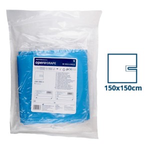 Serweta 2-w 150x150cm z wycięciem "U" przylepnym 10x45cm OPERO DRAPE