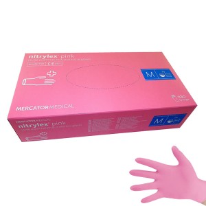 Rękawiczki NITRYLEX PINK rozm. M nitrylowe RÓŻOWE bezpudrowe (100 szt.)